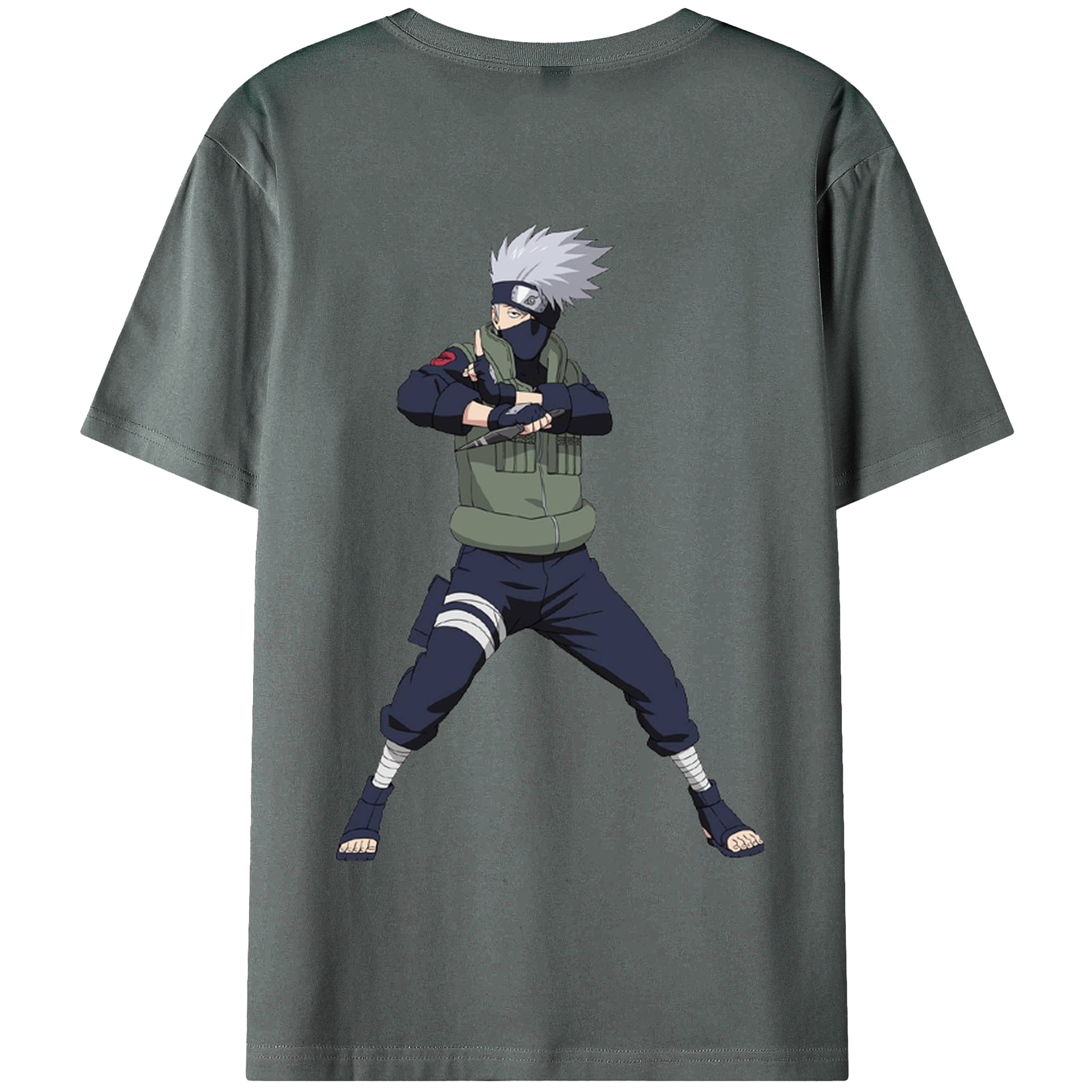 （画像用） NARUTO -ナルト- はたけ カカシ Hatake Kakashi 綿100％半袖Tシャツ（背面プリント）